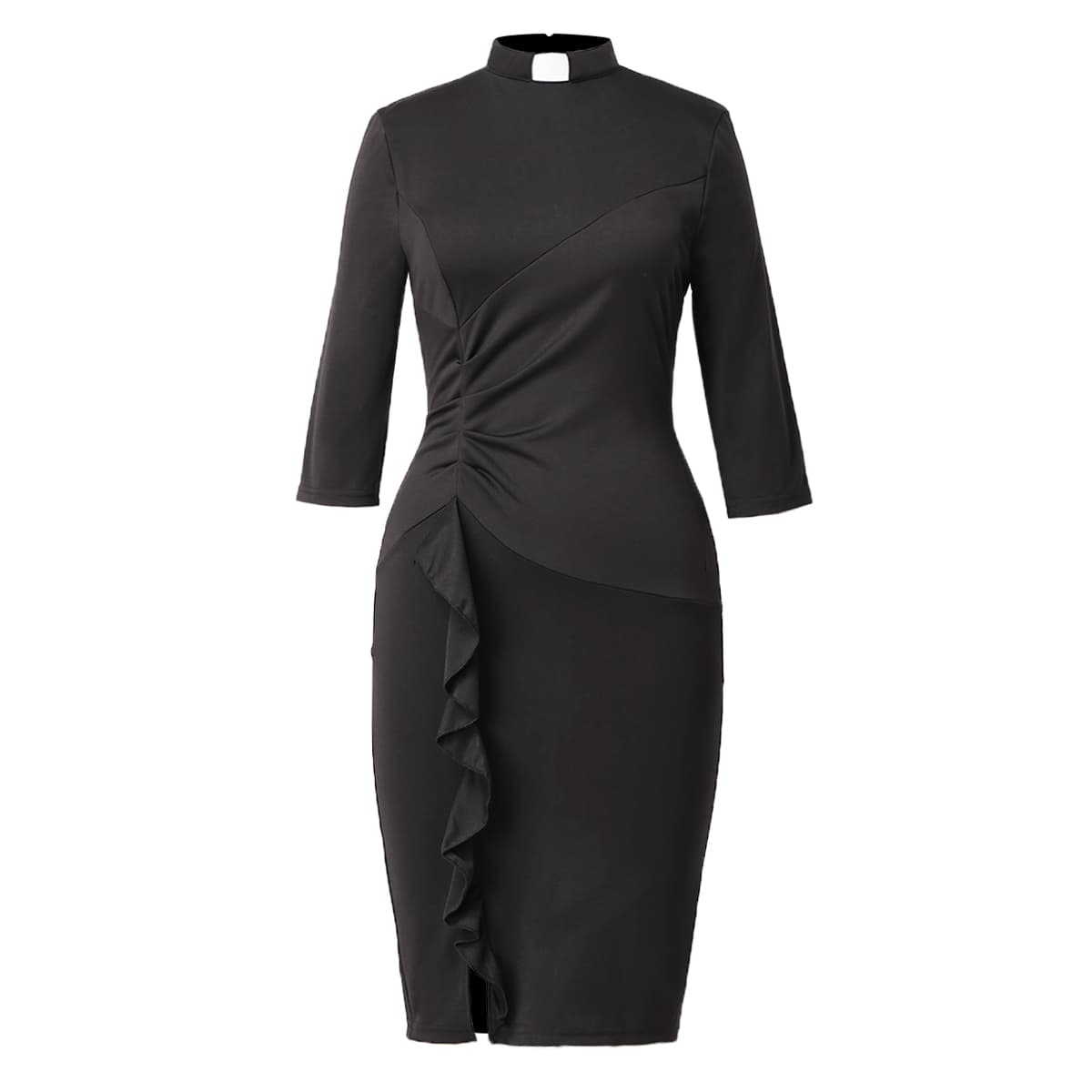 Blessume Ruched-Side & Slim-Fit Clergy Pencil Dress