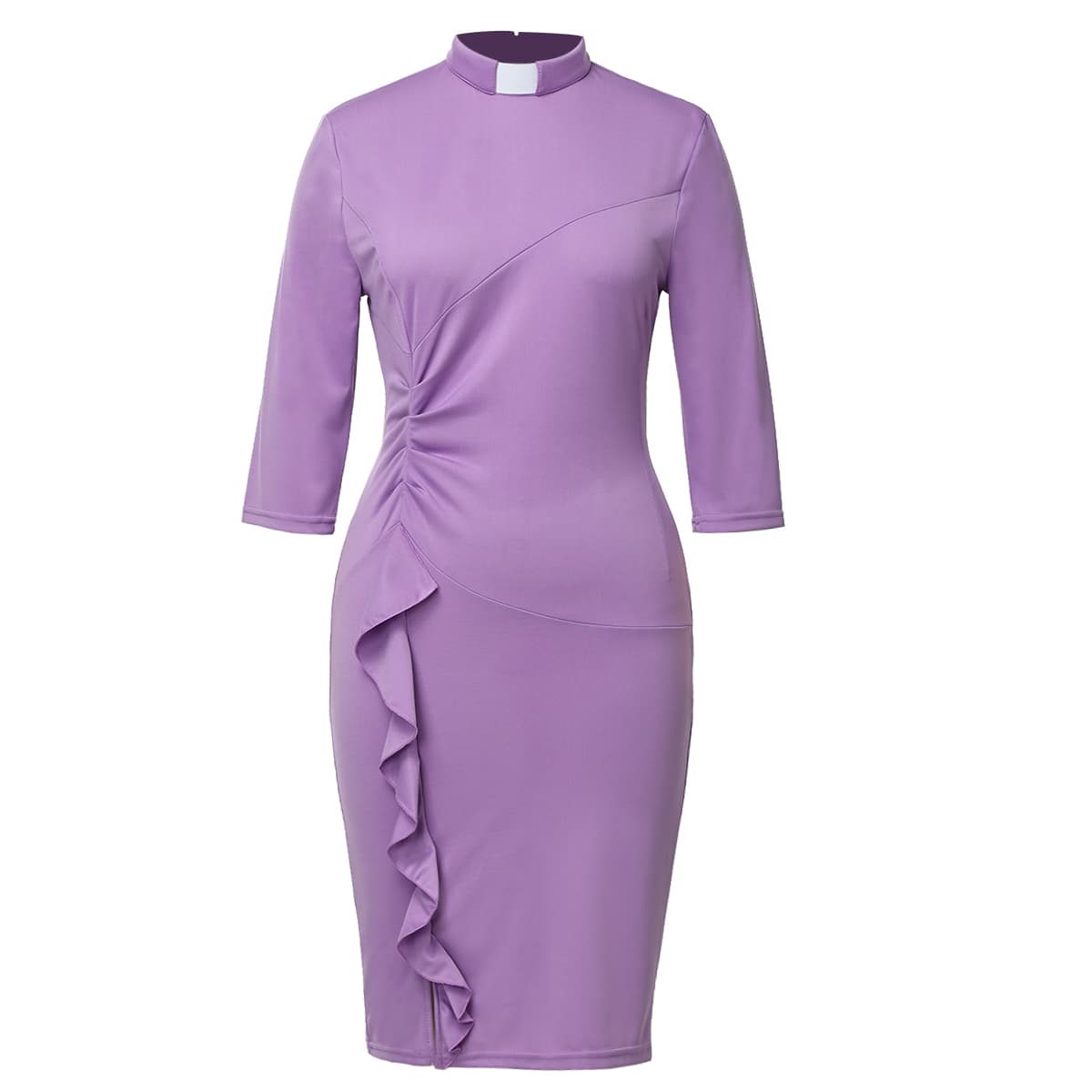 Blessume Ruched-Side & Slim-Fit Clergy Pencil Dress