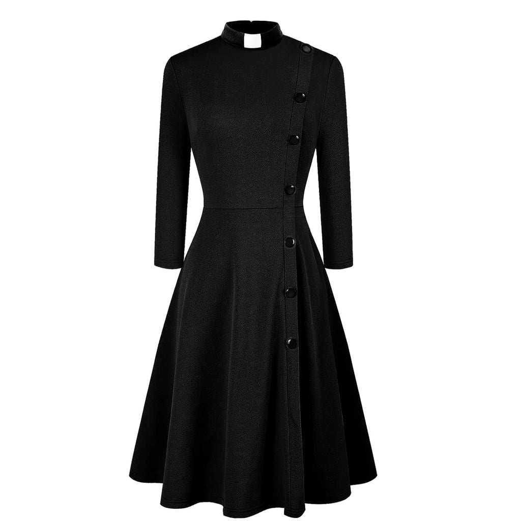 Blessume Belted & Side-Buttoned Clergy Dress