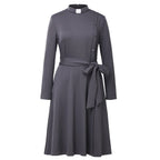 Blessume Belted & Side-Buttoned Clergy Dress