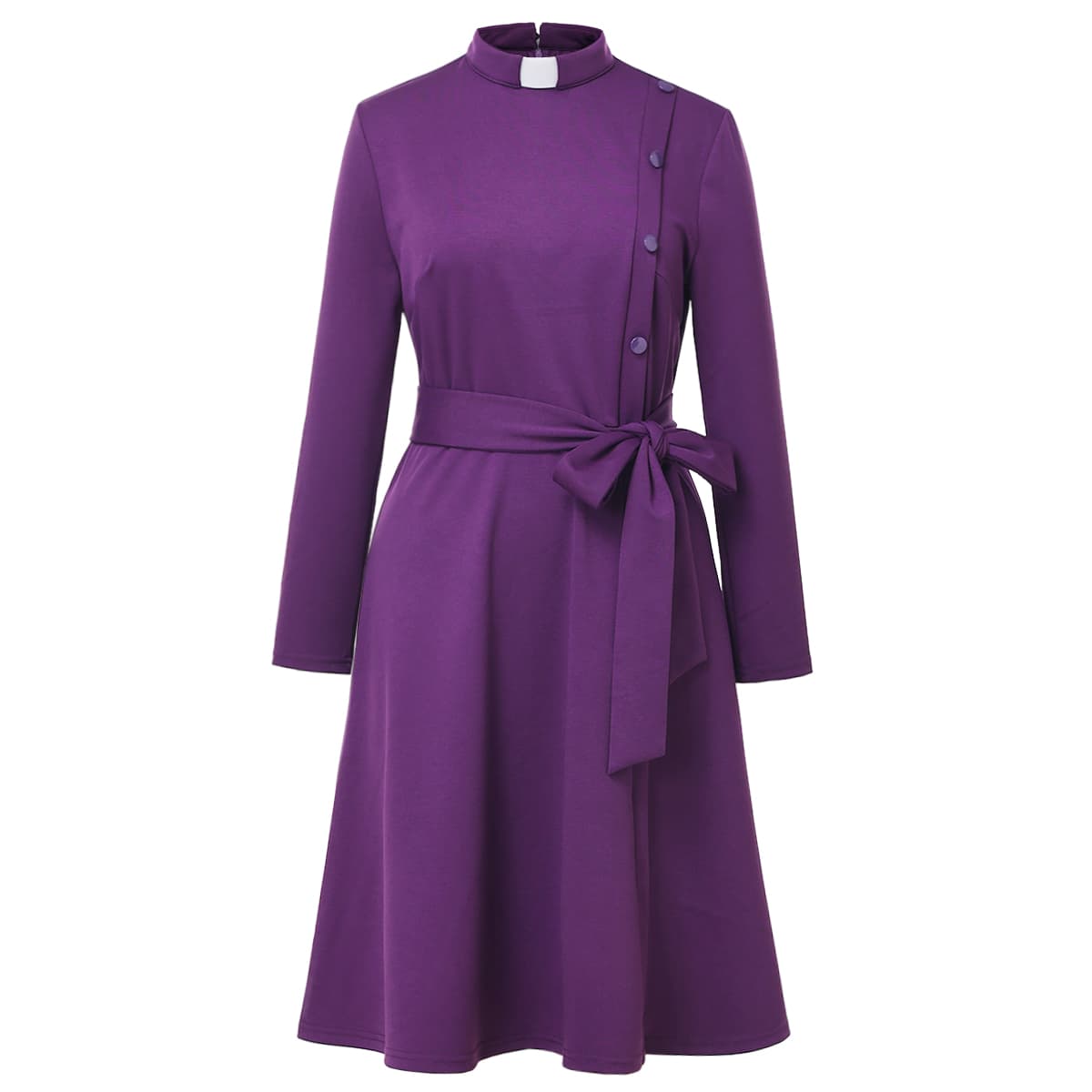 Blessume Belted & Side-Buttoned Clergy Dress