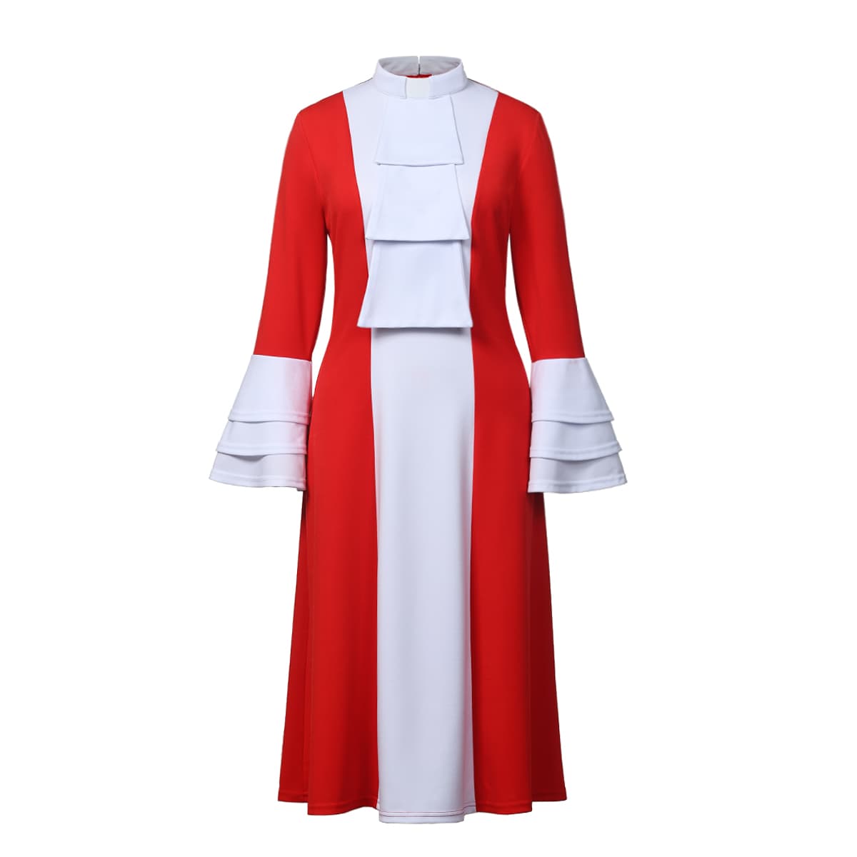Blessume Color-Block & Bell-Sleeve Clergy Dress