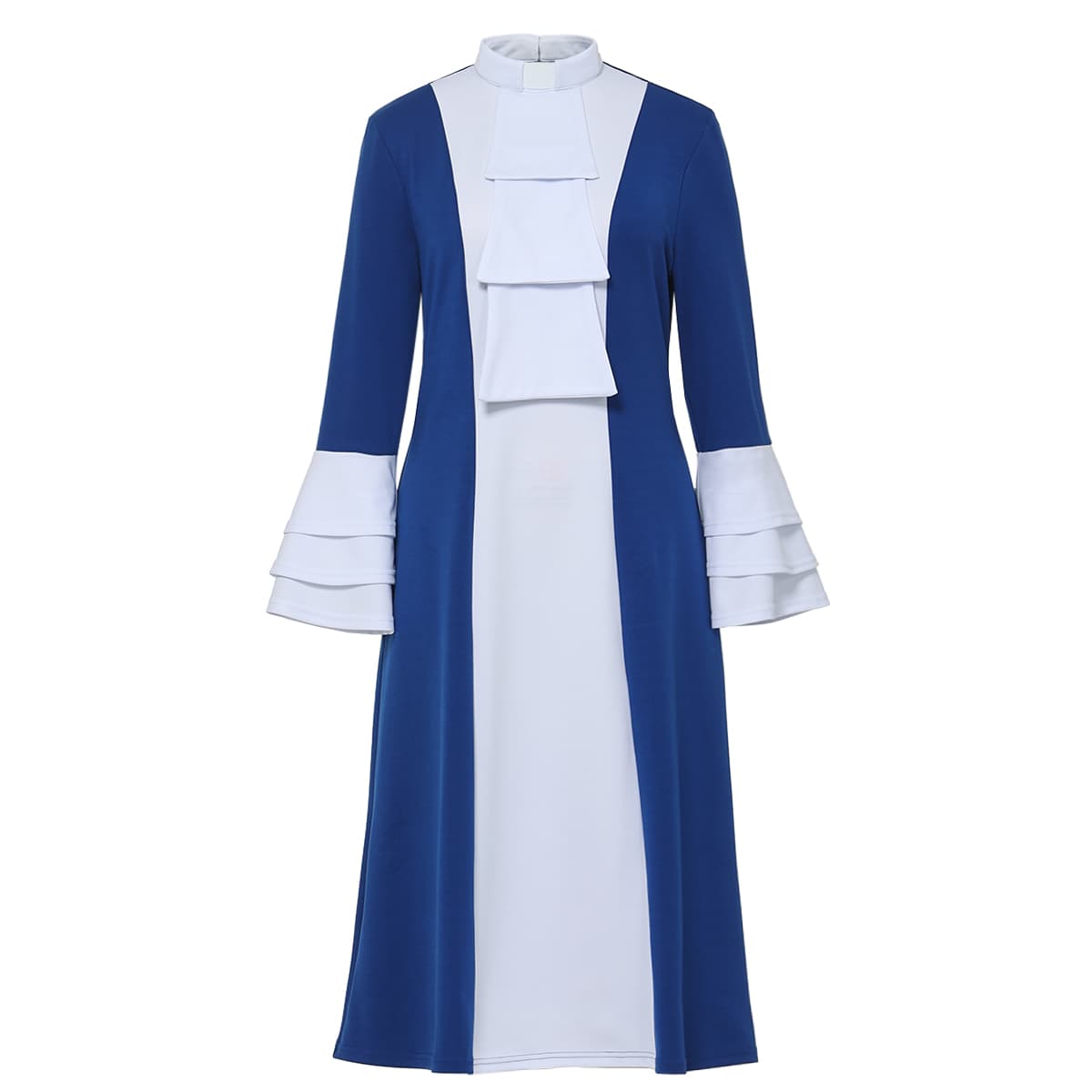 Blessume Color-Block & Bell-Sleeve Clergy Dress