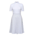 Blessume Polka-Dot & A-Line Clergy Tab-Collar Dress