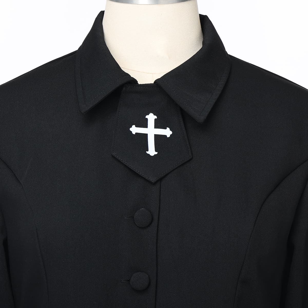 Blessume Stand-Collar & Cross-Embellished Clergy Robe
