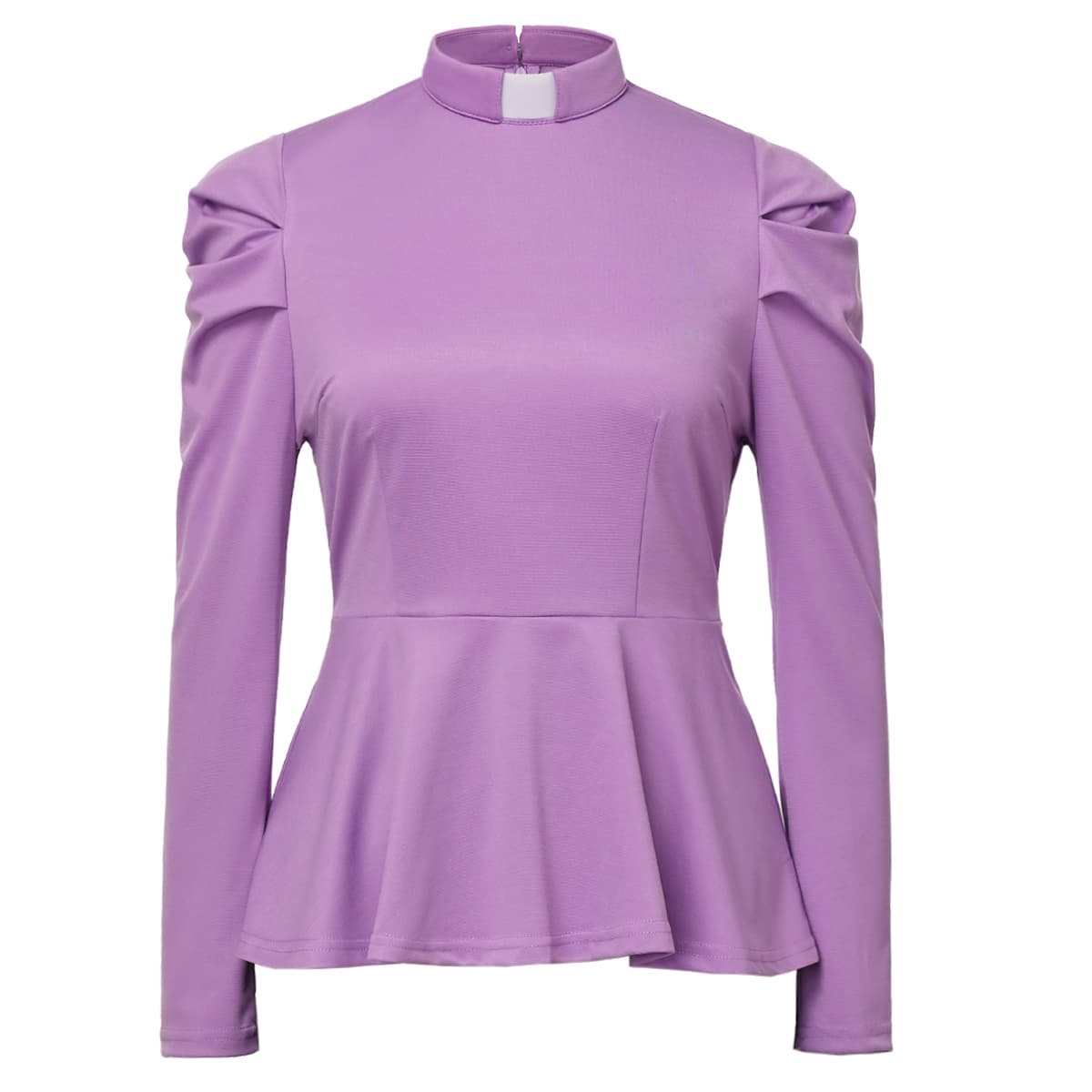 Blessume Ruffled-Hem & Slim-Fit Clergy Summer Blouse